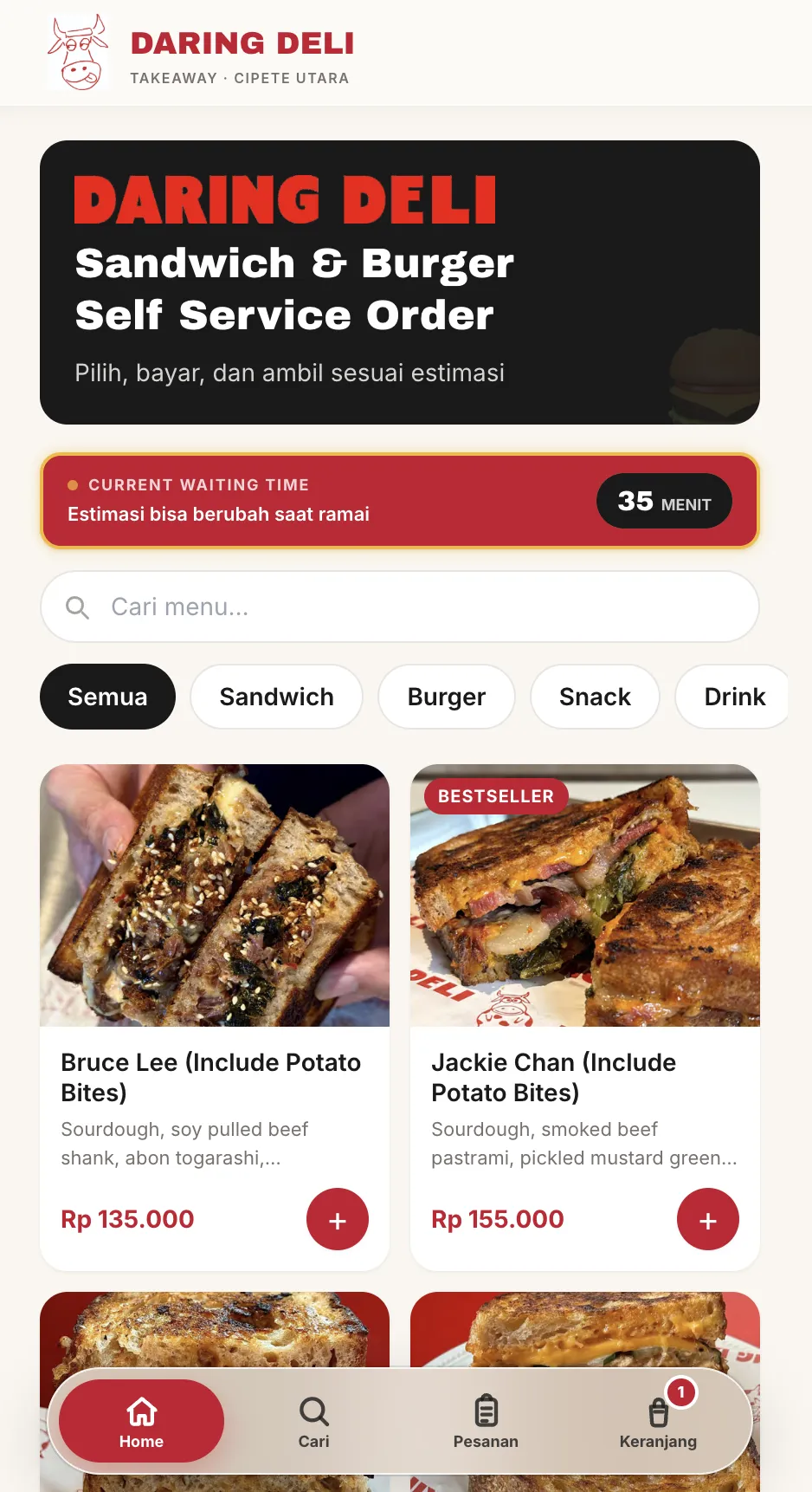 Daring Deli — Online Ordering System